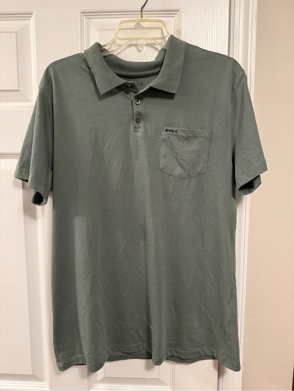 RVCA Short Sleeve Polo Shirt in Olive